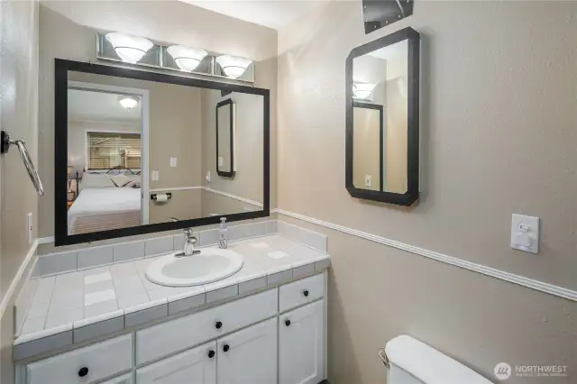Primary bedroom has a 3/4 bath!
