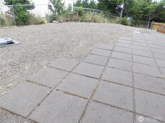 Big paver patio in place.