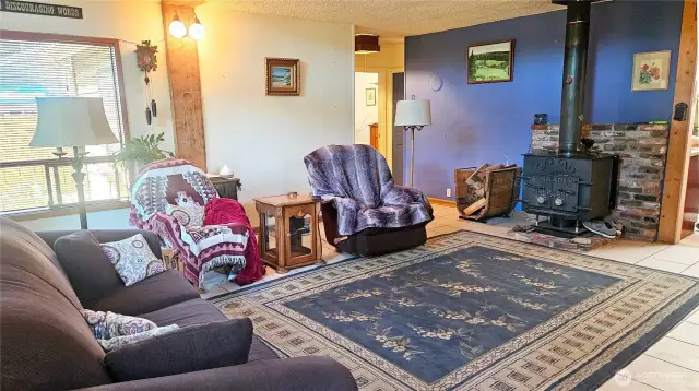 Open vaulted ceilings and rustic elements