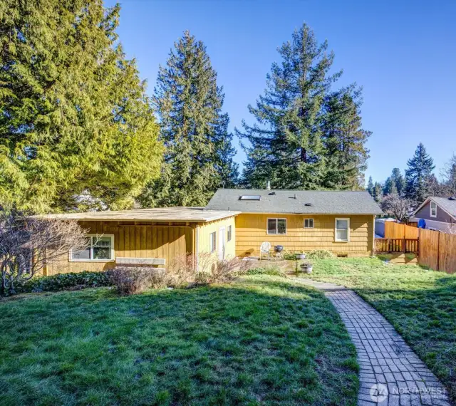 Backyard view of house
