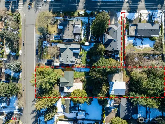 Another aerial of the approximate lot line.