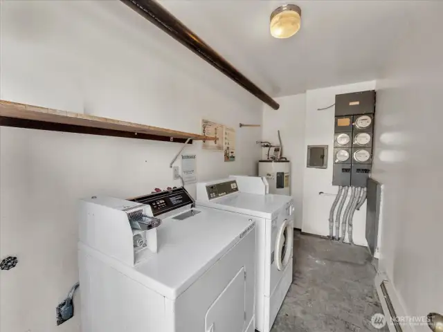 Coin-operated laundry available in the building for your convenience.