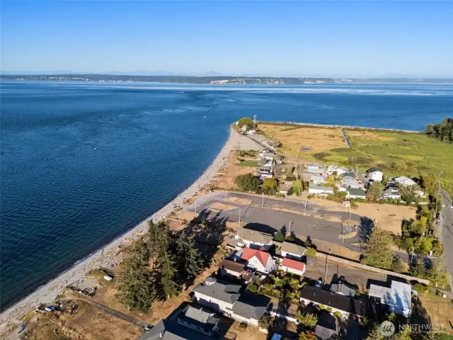 Iconic Point No Point Lighthouse at the tip- the gateway to Puget Sound