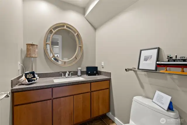 Clean and modern main floor powder room