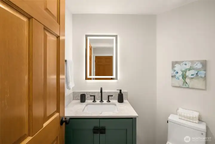 Powder room & all bathrooms remodeled