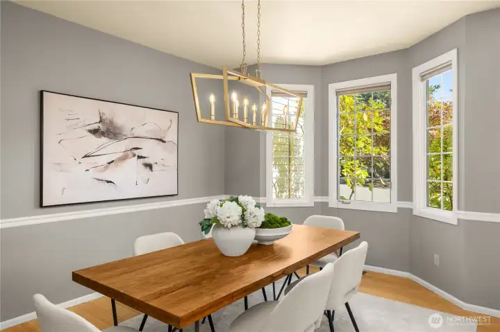 Updated and spacious dining room