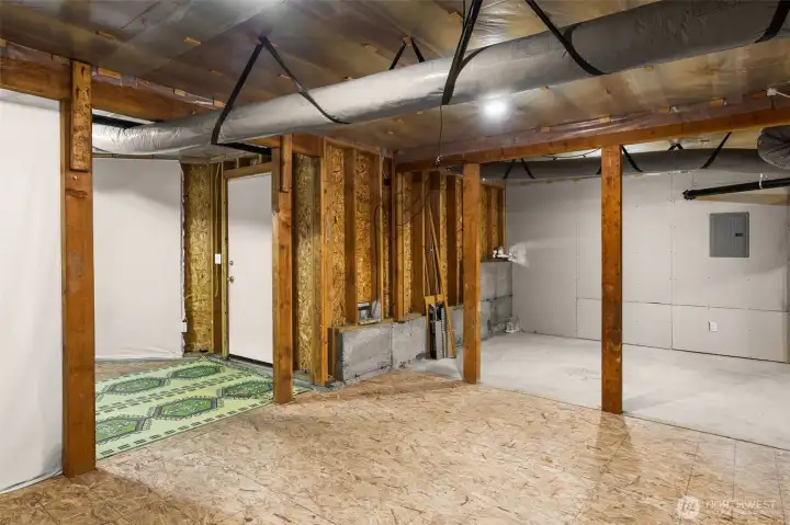1000-sf lower-level bonus space roughed in for MIL apartment or rental opportunity