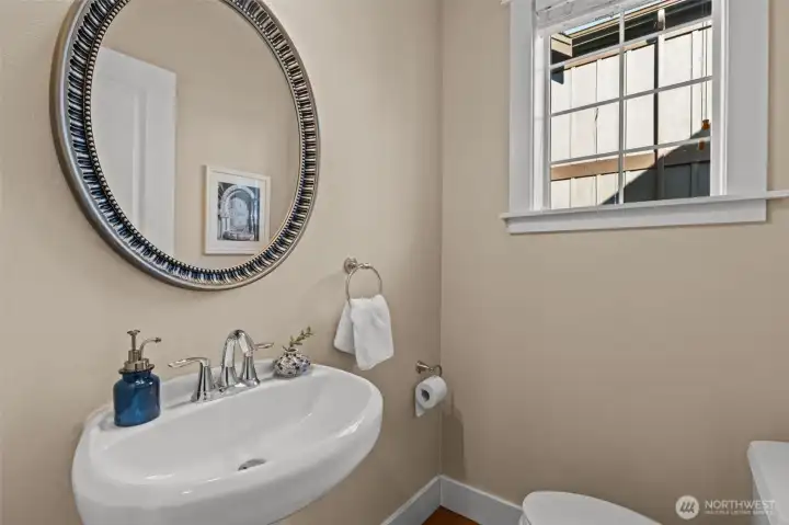 Half-bath conveniently located on main living level