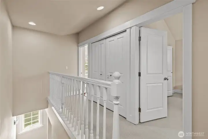 High ceilings continue on the top level