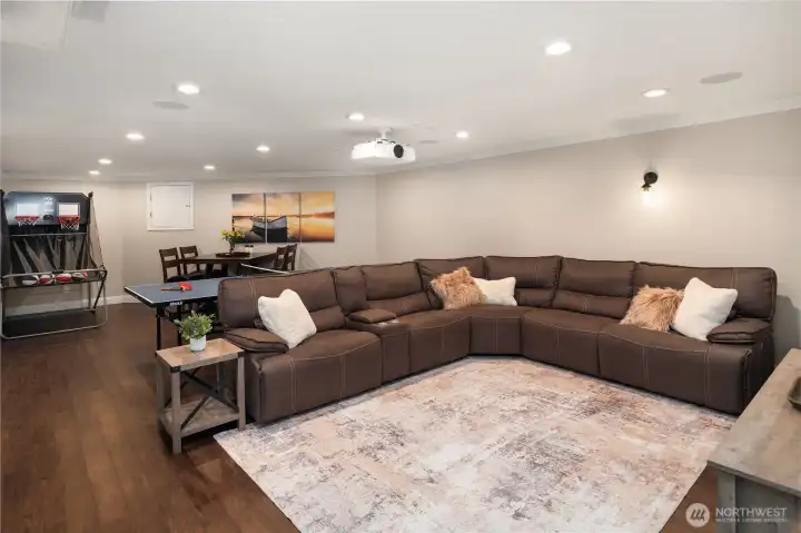 Lower level features a spacious game room.
