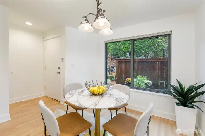 dining room overlooking the front patio