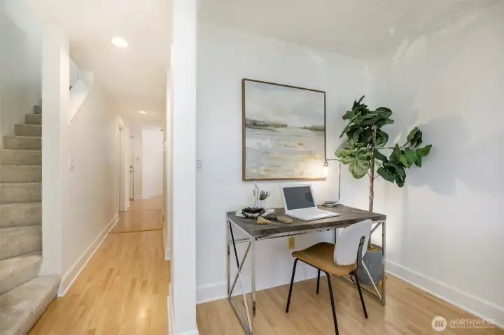 space for work area in the living room