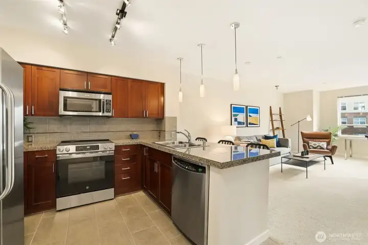 Granite and stainless kitchen