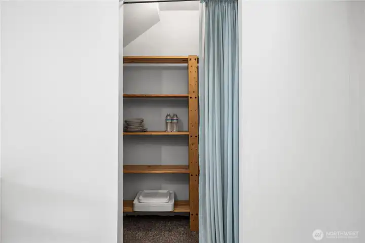 Pantry with Storage Space under the stairs for luggage, Xmas decorations, etc