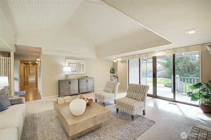 Spacious living and adjacent deck