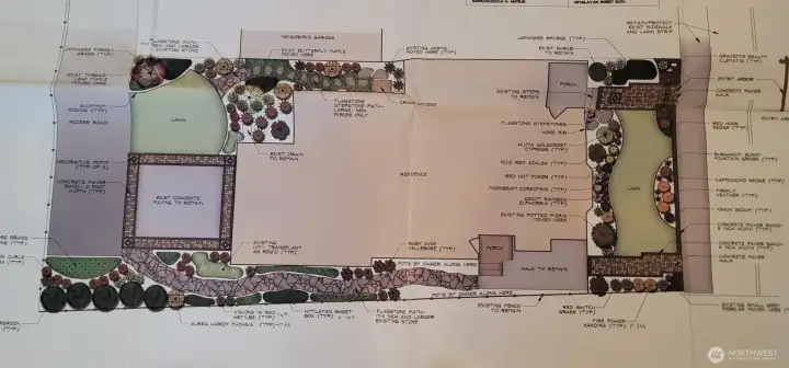 Wow! The owners used a landscape designer. The full image is in the listing supplements and the original is at the house to be viewed.