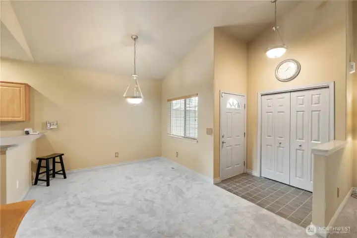 Dining area, large coat closet