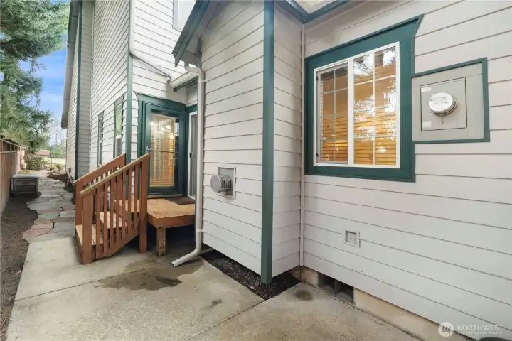 Your private area on the side of the home behind the gate