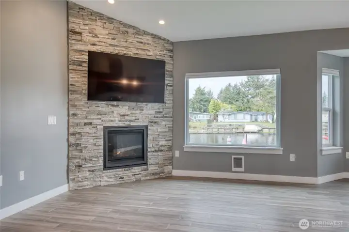 Built in gas fireplace