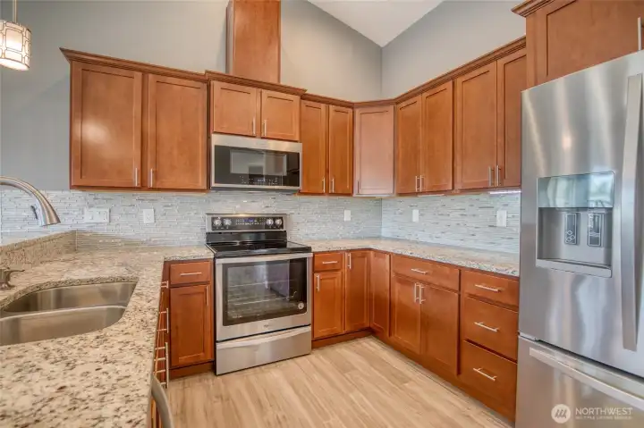 kitchen with quartz countertops
