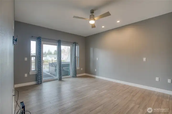 Master bedroom with access to deck