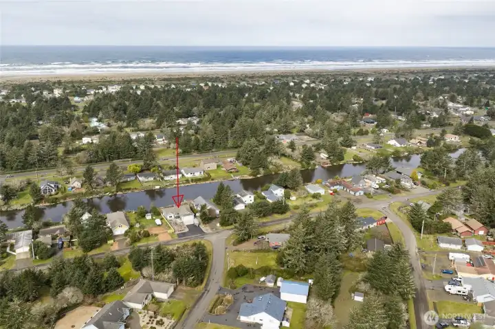 Aerial view to the west