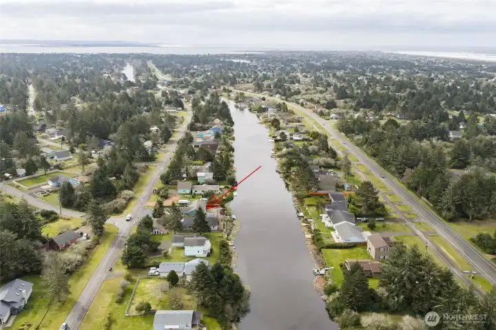 Aerial view to the south