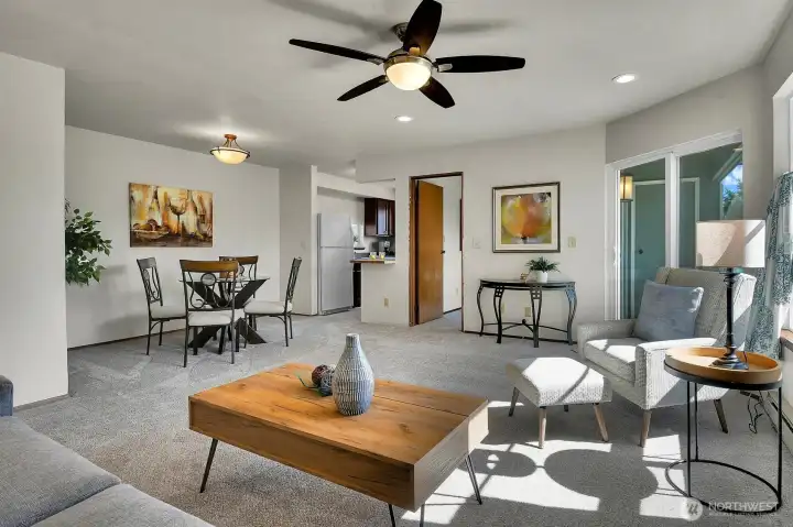Another view of the spacious open concept living and dining area. Another view of the spacious open concept living and dining area.