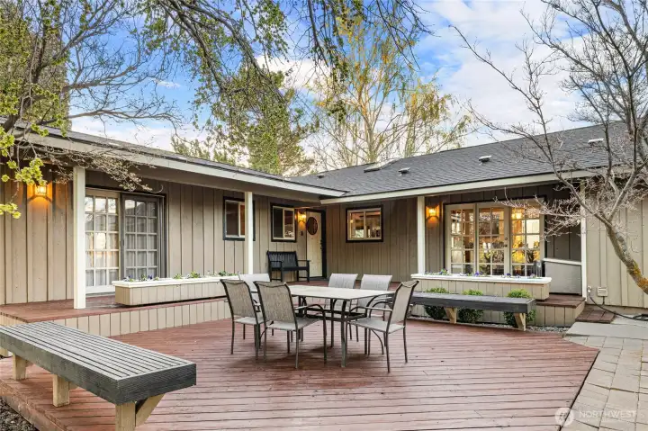 Welcome home to your private 23.8 acre retreat. Mature landscaping features apple, pear, cherry, and walnut trees, along with a peaceful pond and a separate parcel for grazing. Two parcels in one with KRD irrigation water offer added flexibility and potential. Brand new roof 2026