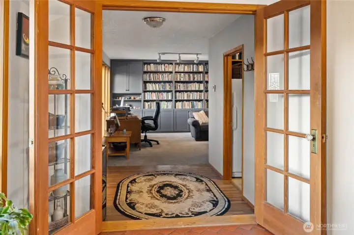 French Doors to flex room/ library