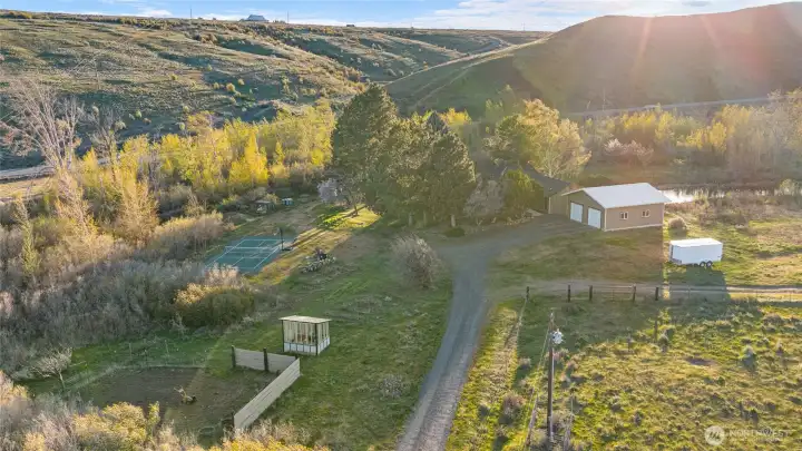 Garden space with custom greenhouse