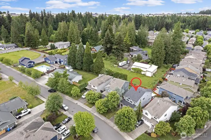Aerial view of property.