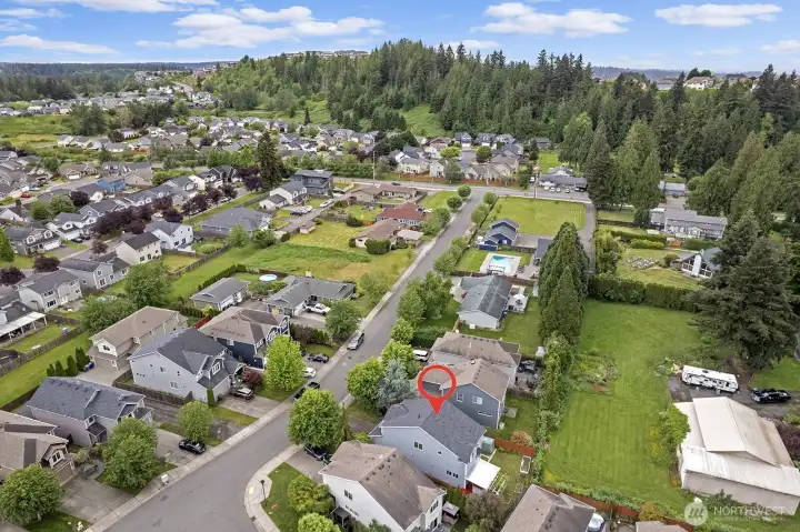 Aerial view of property.