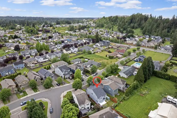 Aerial view of property.