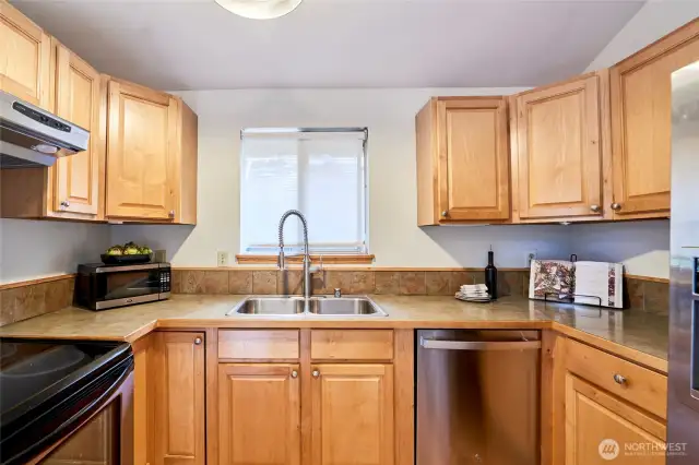 Plenty of counter space and storage.