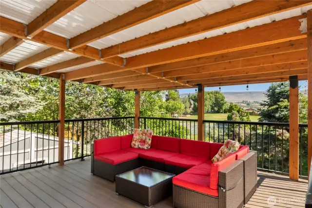 Deck with view off of Kitchen