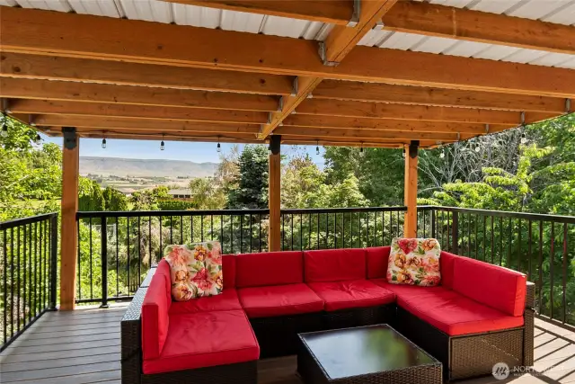 Deck with view off of Kitchen
