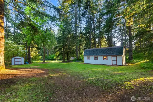 Additional storage buildings for yard and gardening implements.