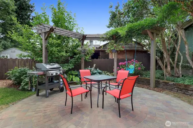 Relaxing space on rear patio.