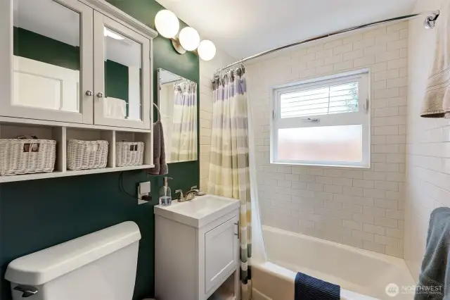 Full bath with great storage