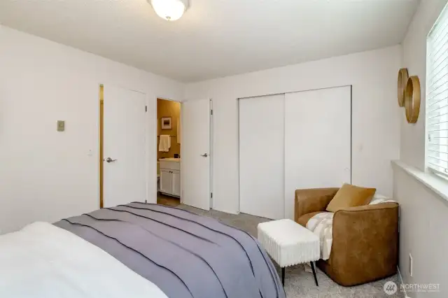 Primary suite with large closet area