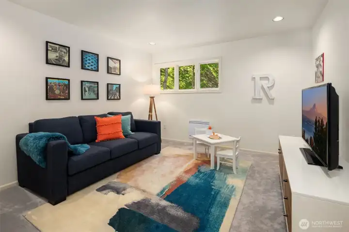 Amazing bonus room perfect for play and media space. New stain resistant, high quality  carpet (in all upstairs bedrooms).