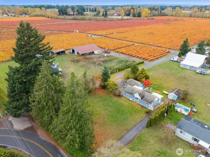 Nestled amongst farmland ...