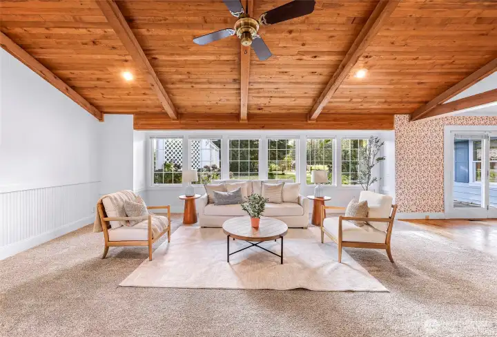 Wall of windows provides panoramic views