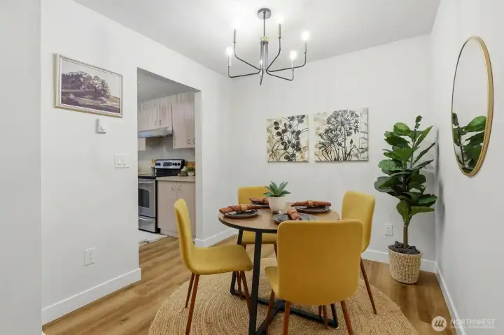 Dining room connects into kitchen