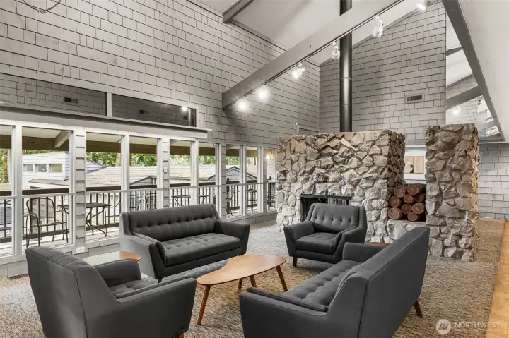 Newly updated Community Club-House. Soak up that gorgeous Fireplace, or grab a drink with friends in the visiting area. Love that outdoor balcony for Spring and Summer.
