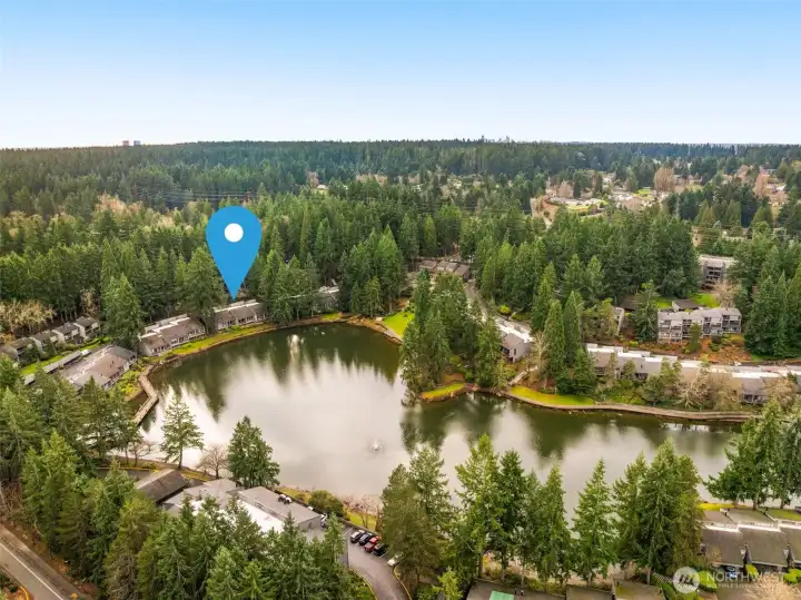 This is the exact pin location of Unit#181. You are in the heart of all the great points of interest in Redmond, and just minutes from Bellevue. Want to live on a large lake on the Eastside? You have found the right spot here.