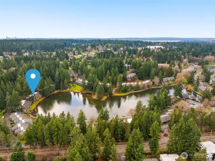 This is the exact pin location of Unit#181. You are in the heart of all the great points of interest in Redmond, and just minutes from Bellevue. Want to live on a large lake on the Eastside? You have found the right spot here.