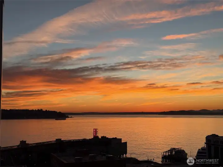 Cotton-candy sunsets over the iconic Edgewater 'E'