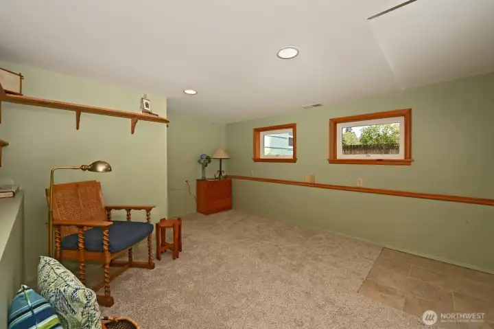 Lower level flex space